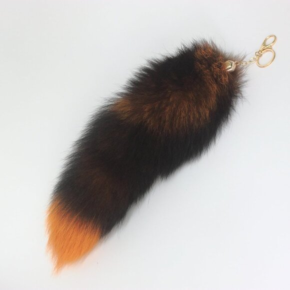 ⚡Supper Huge and Fluffy Colored Fox Tail Fur  Handbag Accessories Ring Hook - Picture 2 of 5